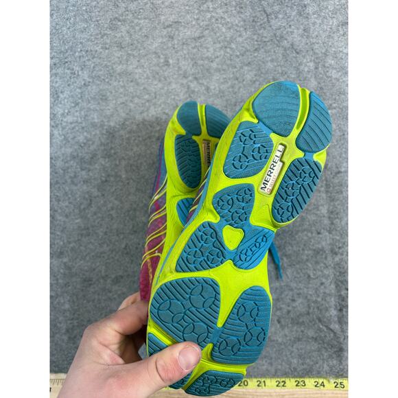 Merrell All Out Flash Sneakers Shoes Womens Size 10 Wine Lime Running Training - Picture 7 of 10